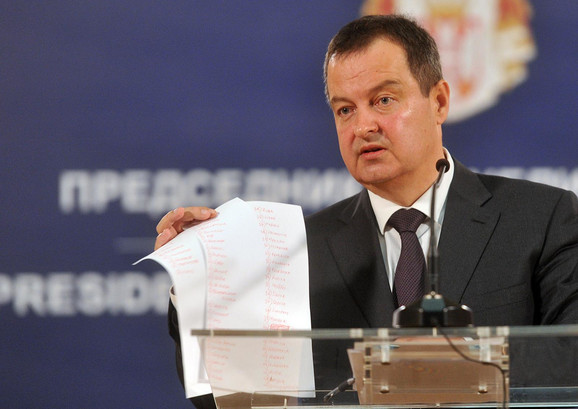 Dačić: Olovka nije oruđe kojim se Haradinaj najbolje služi