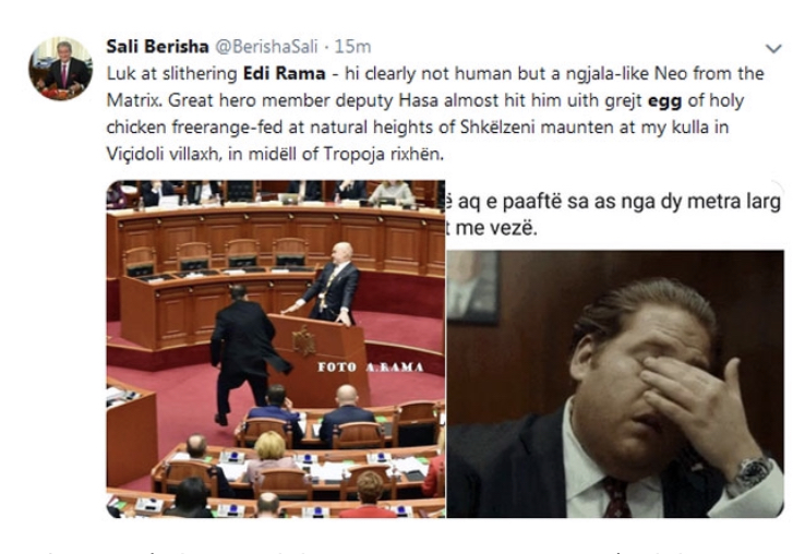 Haos u albanskoj skupštini: Rama napadnut jajima!