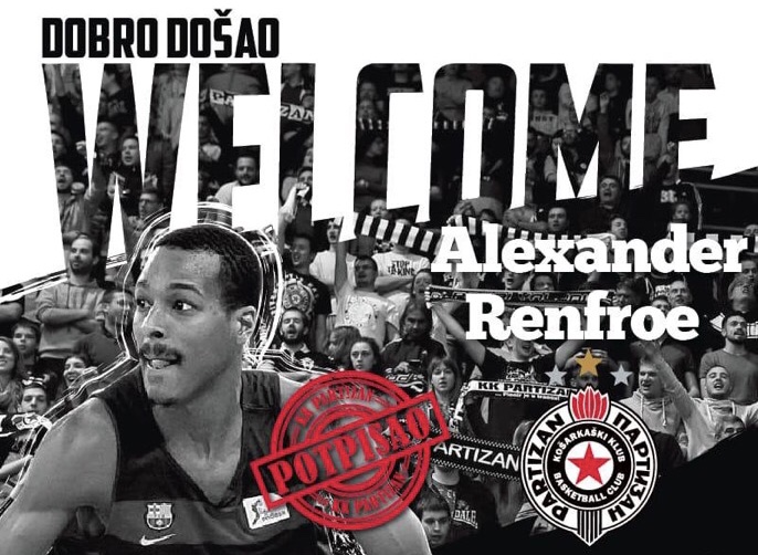 Partizan se pojačao: Renfro stigao među crno bele
