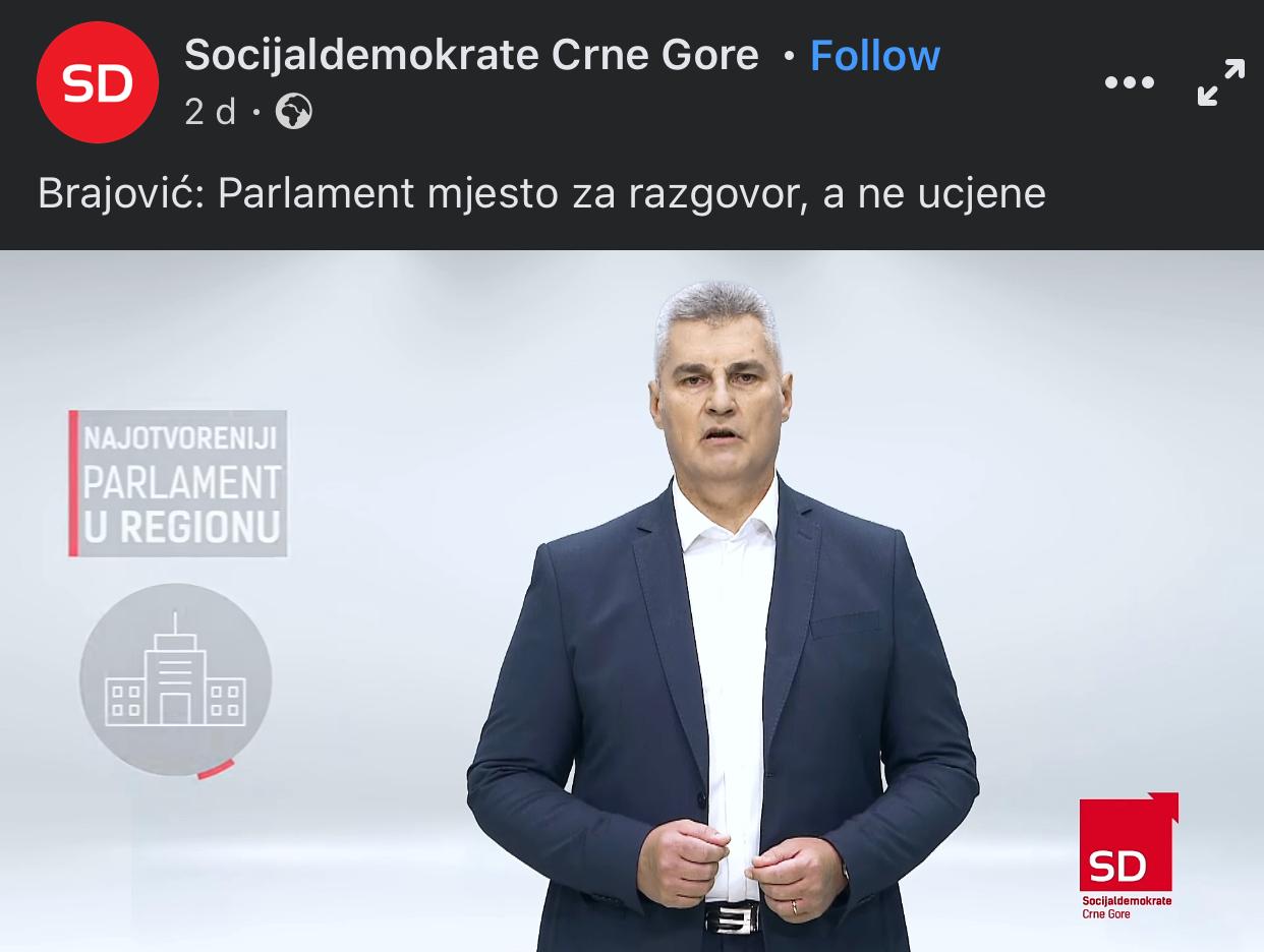 Prava: Brajović zloupotrijebio funkciju predsjednika Skupštine u partijske svrhe