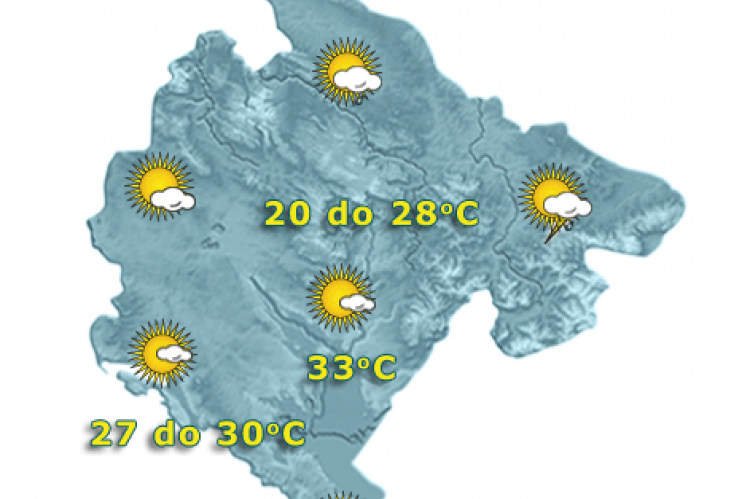 Kiša na sjeveru danas, temperatura do 33 stepena