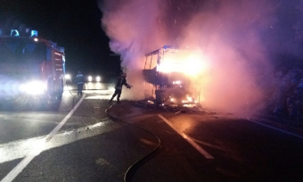 Izgorio autobus na putu Cetinje-Podgorica