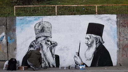 Mural u Beogradu: “Blago onom ko dovijeka živi, imao se rašta i roditi.“