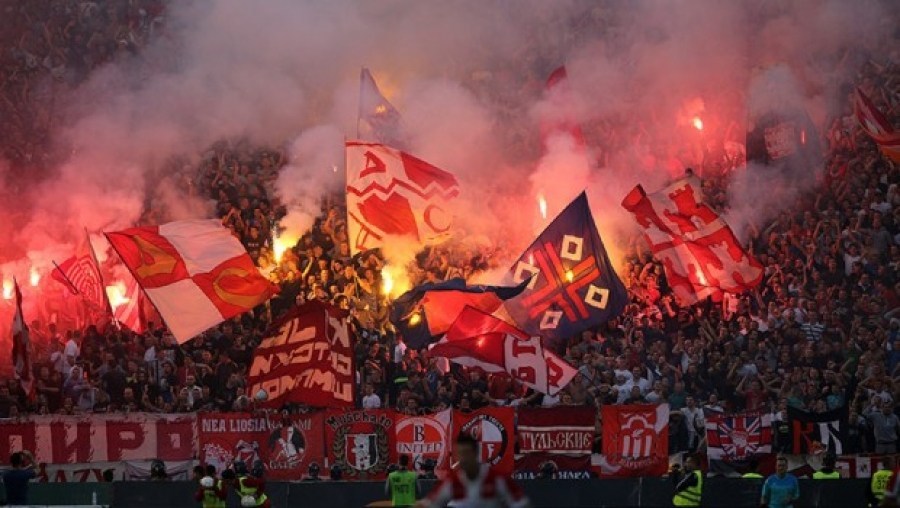 Crvena zvezda sa navijačima protiv Milana