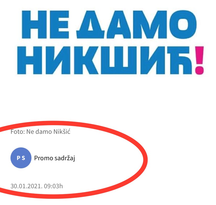 Partija Zdravka Krivokapića plaća oglase pred izbore u Nikšiću, sebe promovišu, udruživanje sa pobjednicima iz avgusta ih ne zanima