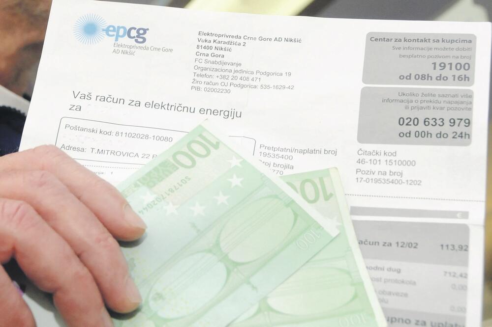 Elektroprivreda: Prosječan račun u martu 37,52 evra