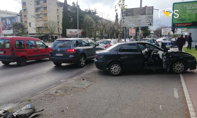 Lančani udes na Bulevaru svetog Petra cetinjskog, nije bilo povrijeđenih