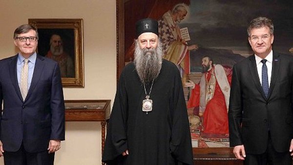 Patrijarh Porfirije Lajčaku i Palmeru: Za nas su Kosovo i Metohija, Republika Srpska i Crna Gora od životne važnosti