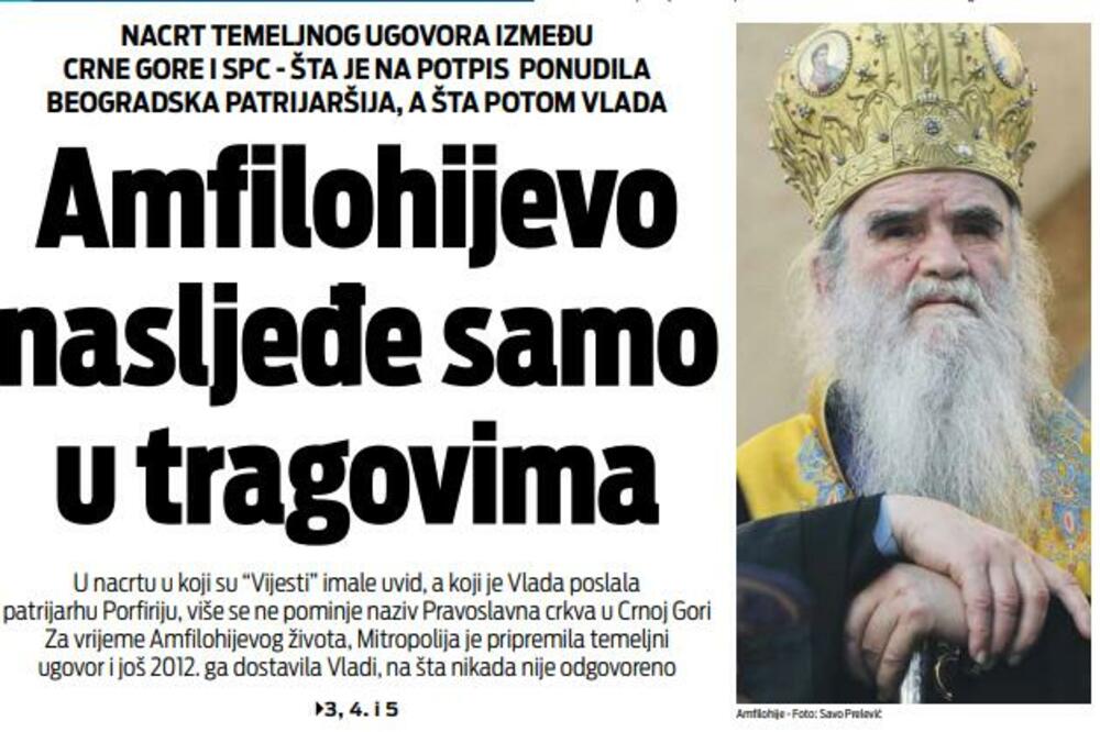 Vijesti unose zlu krv: Po nalogu ponovo se bave Crkvom da pomognu Milu, hoće medijskim pritiskom da spriječe potpisivanje Temeljnog ugovora!