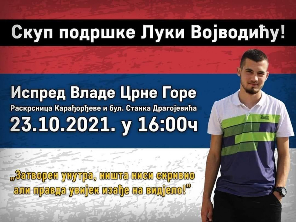 Protest podrške Luki Vojvodiću: Hapšenje zbog navodnog lomljenja spomenika samo osveta zbog crtanja trobojke!