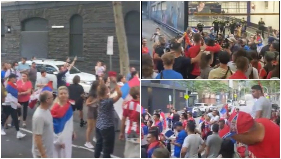 Nestvarne scene u Melburnu: Srbi krenuli da oslobode Novaka Đokovića (VIDEO)