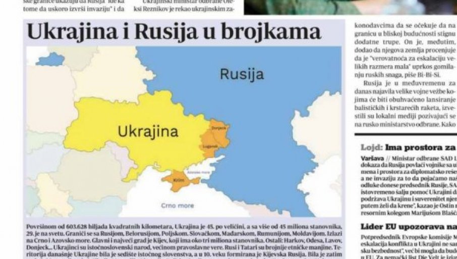 Đilasovi mediji odvojili Kosovo od Srbije: „Danas“ objavio mapu Srbije bez južne pokrajine (FOTO)