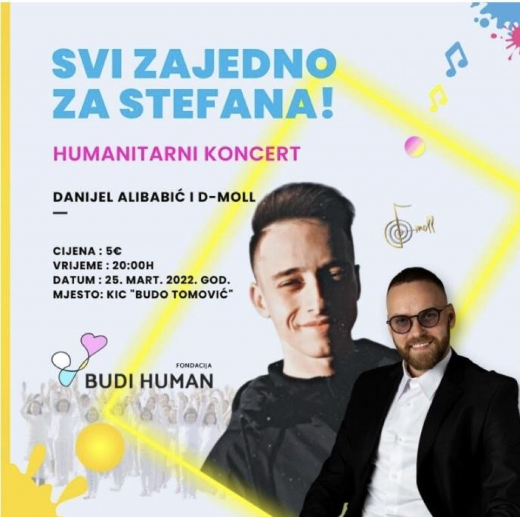 „Svi zajedno za Stefana“: U KIC-u „Budo Tomović“ humanitarni koncert za pomoć mladom Velimiroviću!