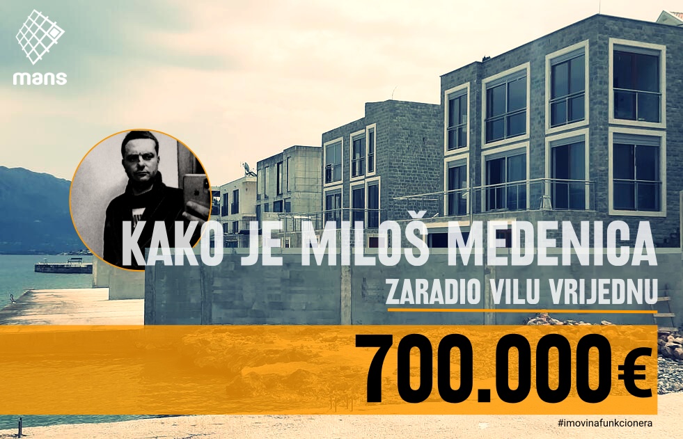 MANS: Kako je Miloš Medenica zaradio vilu vrijednu 700 hiljada evra!