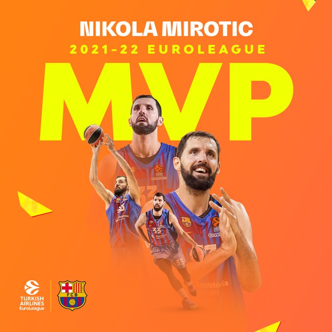 Mirotić najkorisniji igrač Evrolige, Barcokas najbolji trener
