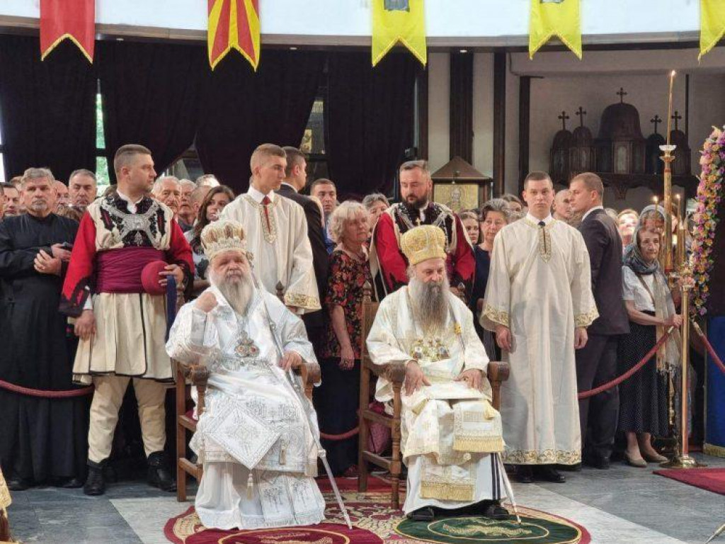 SPC: Patrijarh Porfirije i arhiepiskop Stefan služili zajedničku liturgiju u Skoplju
