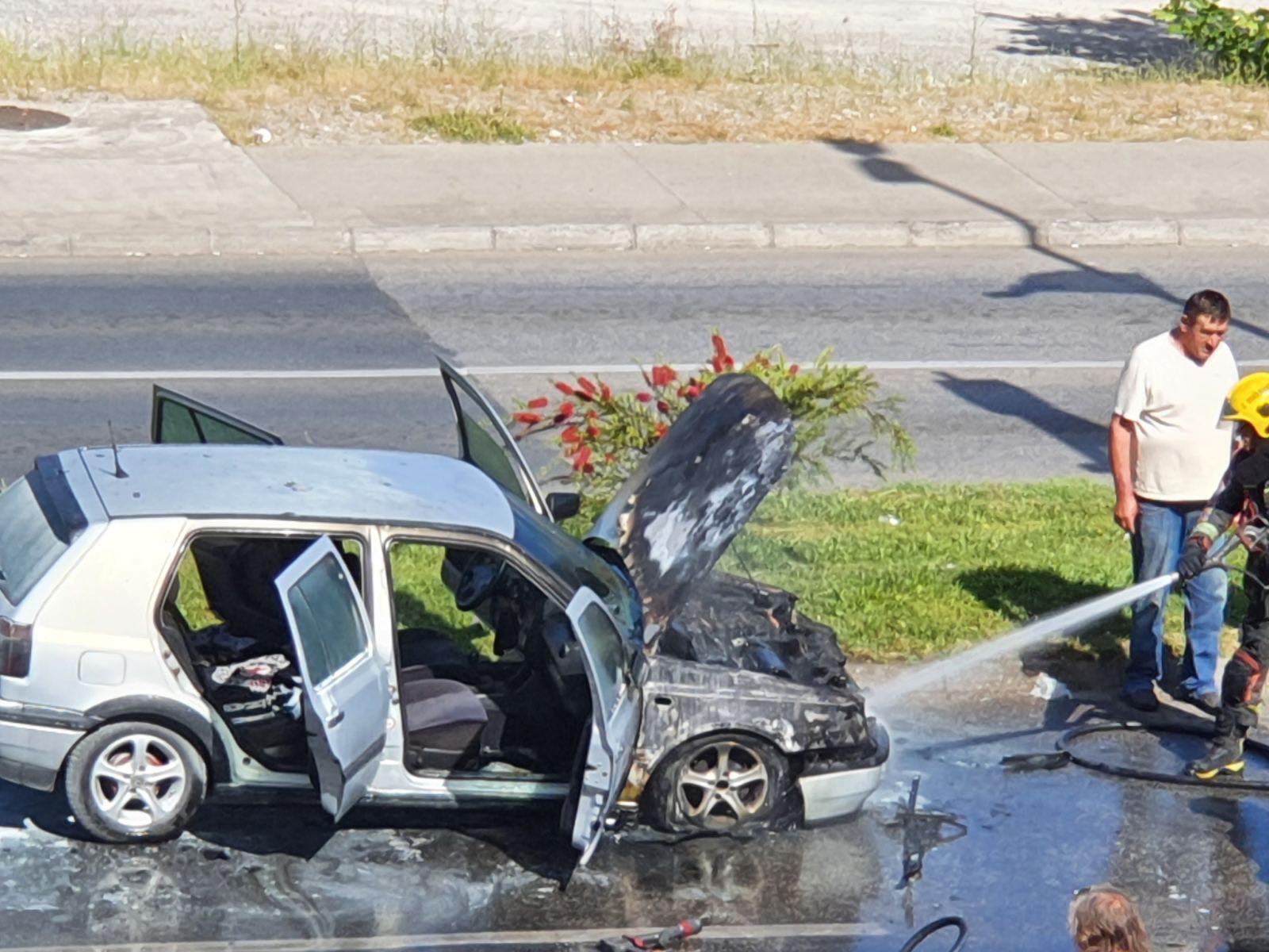 U podgoričkom naselju Stari Aerodrom zapalio se automobil tokom vožnje