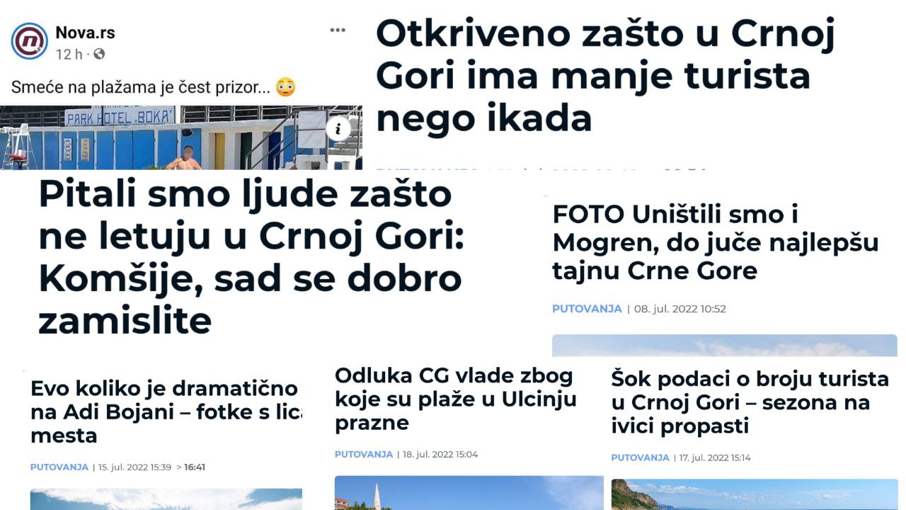 Portal Nova.rs vodi kampanju protiv turističke sezone u Crnoj Gori?