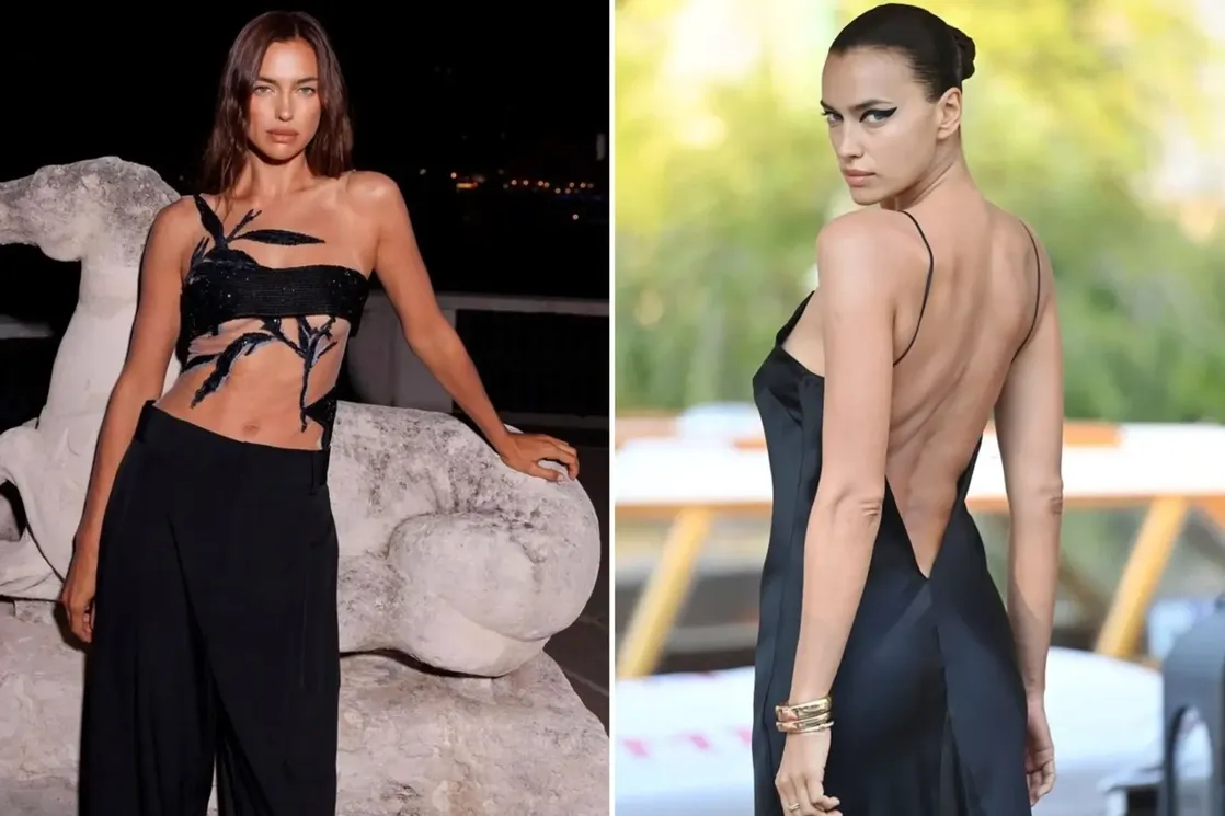 Upečatljiva modna izdanja Irine Šajk u Veneciji: Elegantna crna haljina i providni top