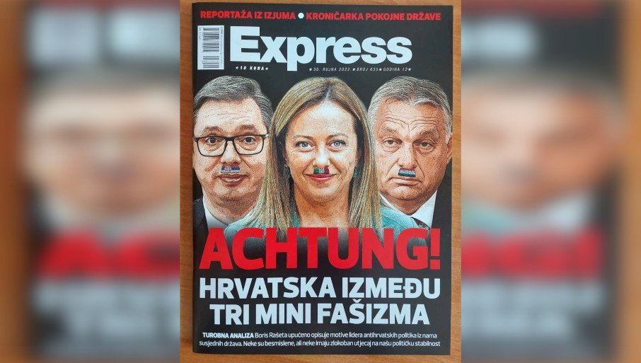 Skandalozna naslovnica hrvatskog magazina: Vučića, Meloni i Orbana uporedili sa Hitlerom!