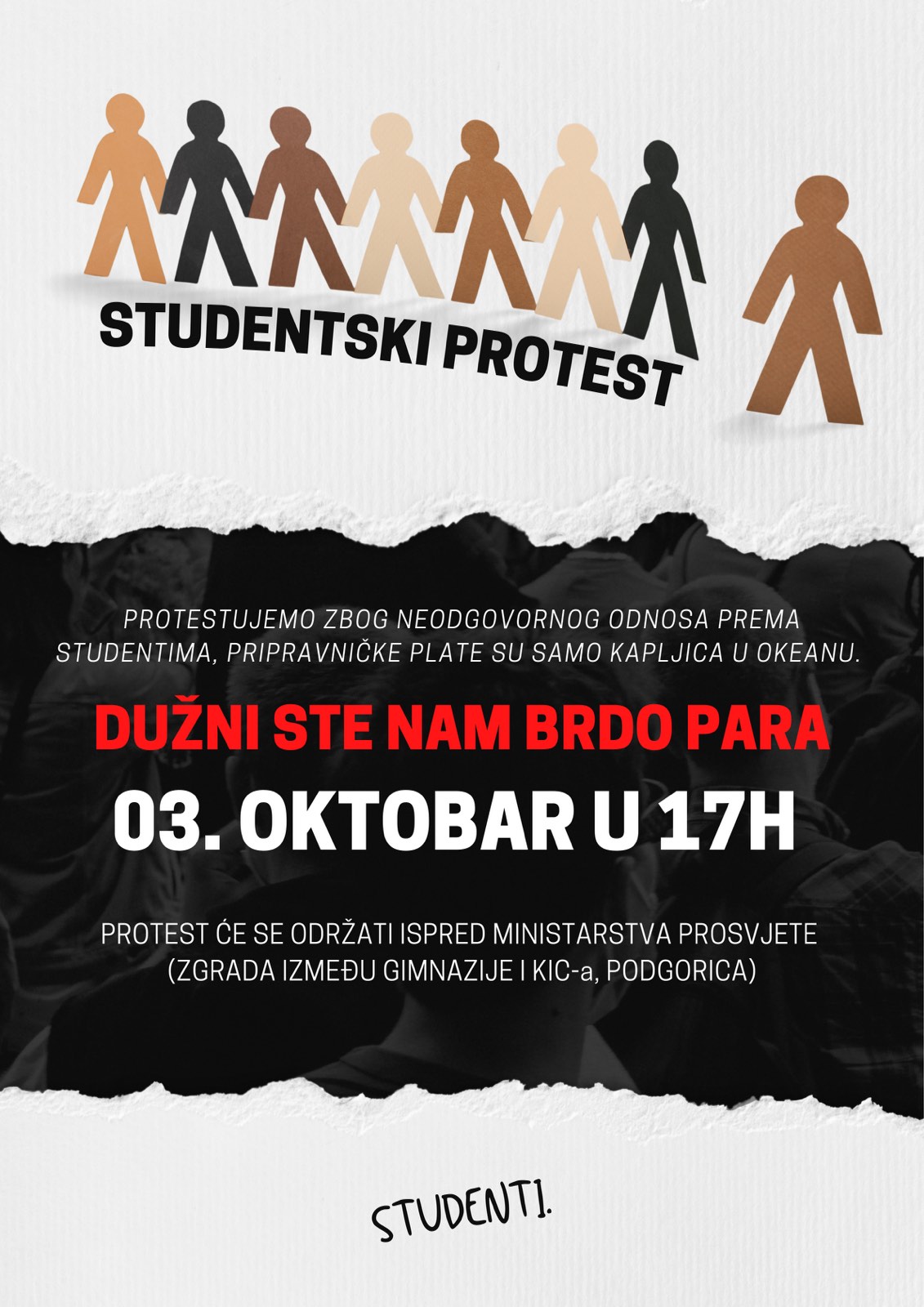 Studenti organizuju protest povodom neisplaćivanja naknada pripranicima
