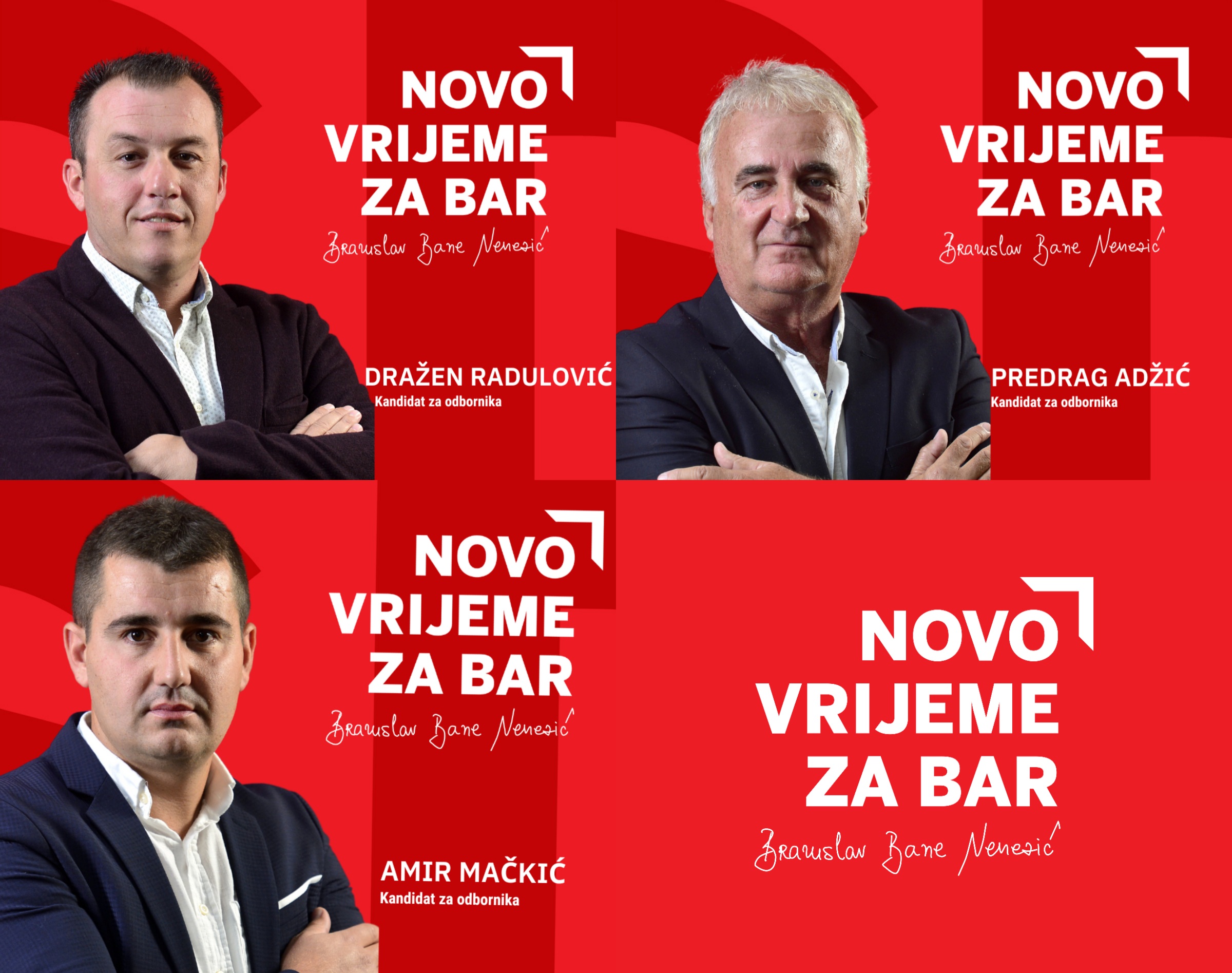 Upoznajte kandidate za odbornike na listi „Novo vrijeme za Bar“: Adžić, Mačkić i Radulović – naši uspješni ljudi za novo vrijeme