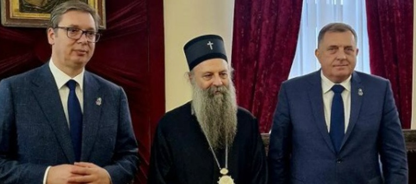Vučić i Dodik sa patrijarhom Porfirijem: Odlučni smo da snažno i zajednički branimo nacionalne i državne interese