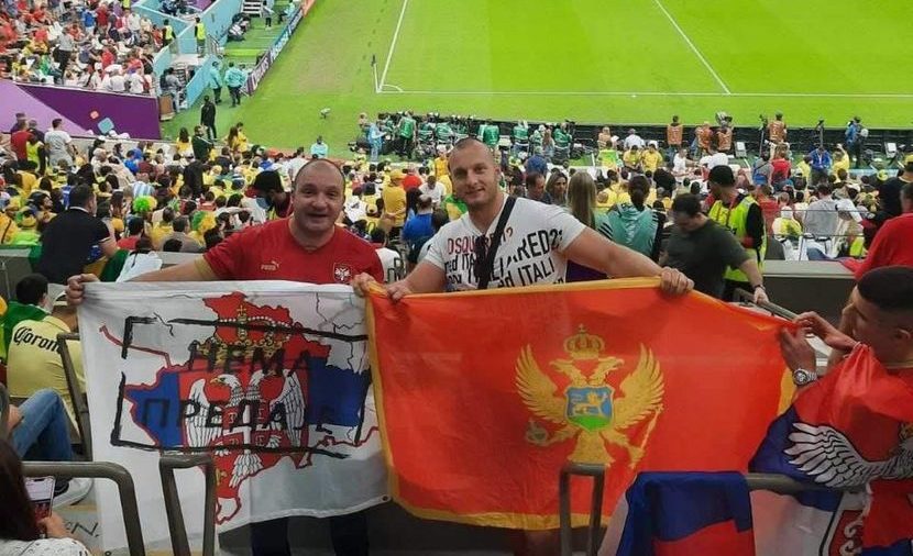 Građani Crne Gore najbolji pokazatelji odnosa sa bratskom Srbijom: U Kataru se uz srpske našle i crnogorske zastave podrške (FOTO)