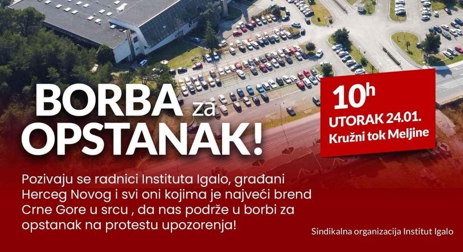 Sindikat Instituta Igalo poziva na protest: Borba za opstanak