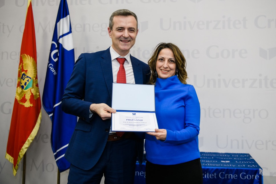 Profesorica Slavica Stamatović – Vučković dobitnica godišnje nagrade Univerziteta Crne Gore