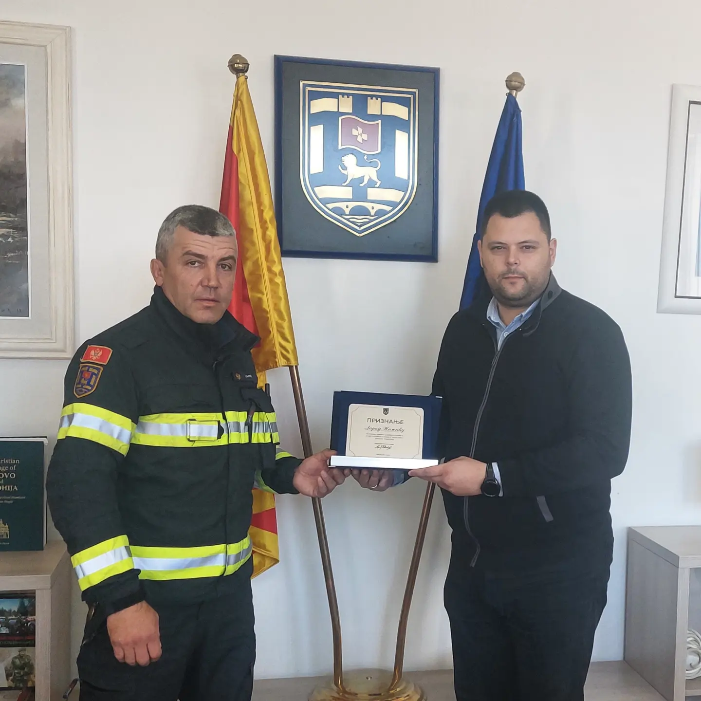 Kovačević uručio priznanje Darku Žižiću za doprinos u spašavanju ljudi u Turskoj