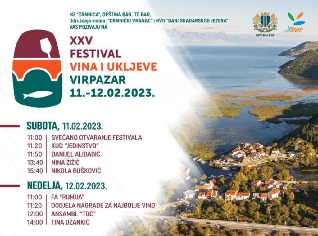 Festival vina i ukljeve za vikend u Virpazaru