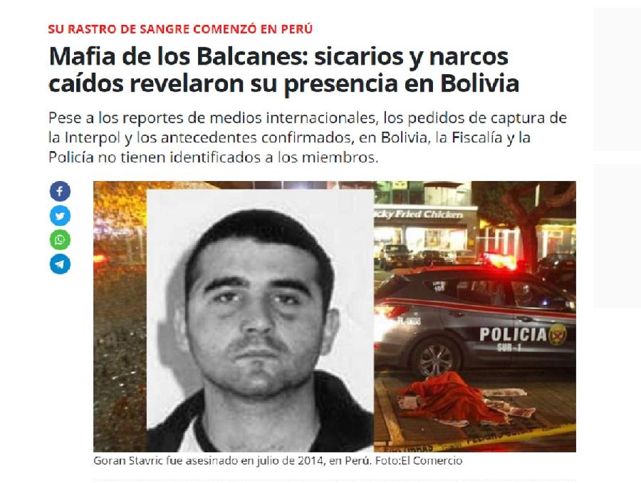 Balkanski kriminalci van radara u Boliviji, „trag krvi“ datira iz 2014.