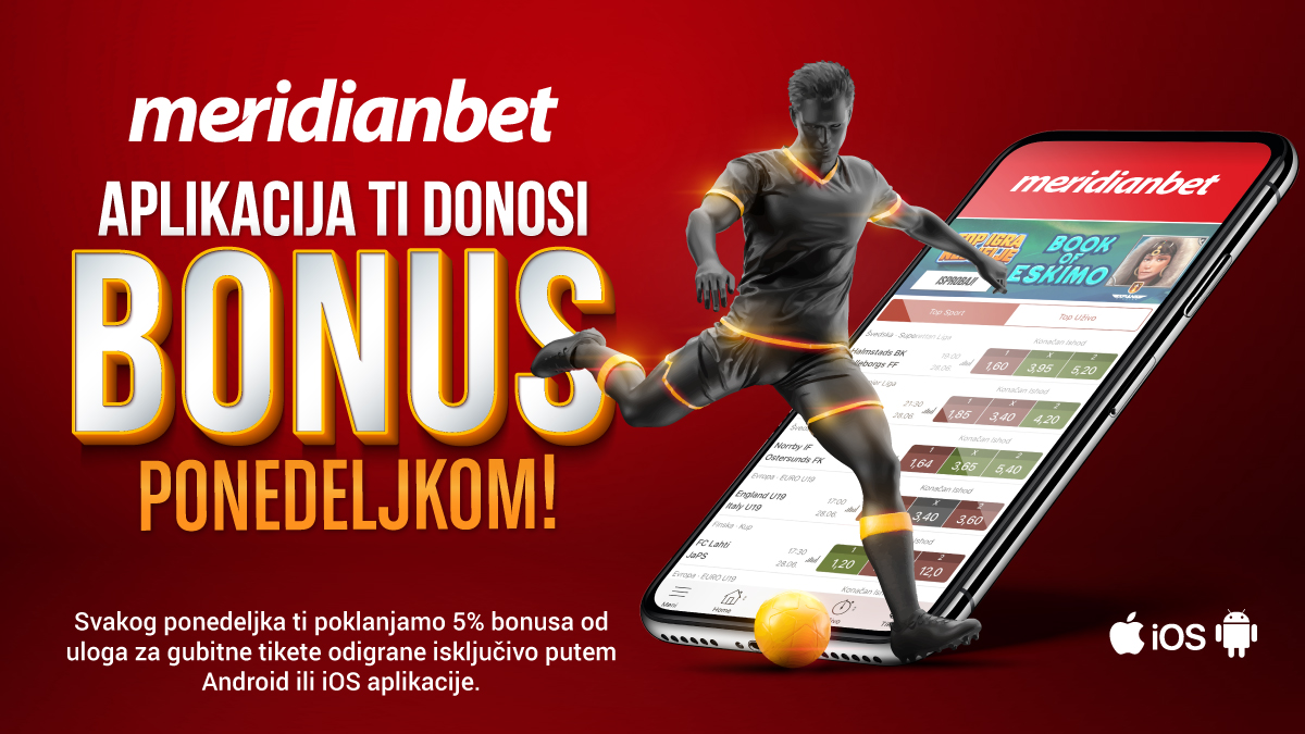 SVAKA KOMBINACIJA JE IDEALNA: Odigraj tiket preko Meridian aplikacije i osvoji bonus bez obzira na ishod!