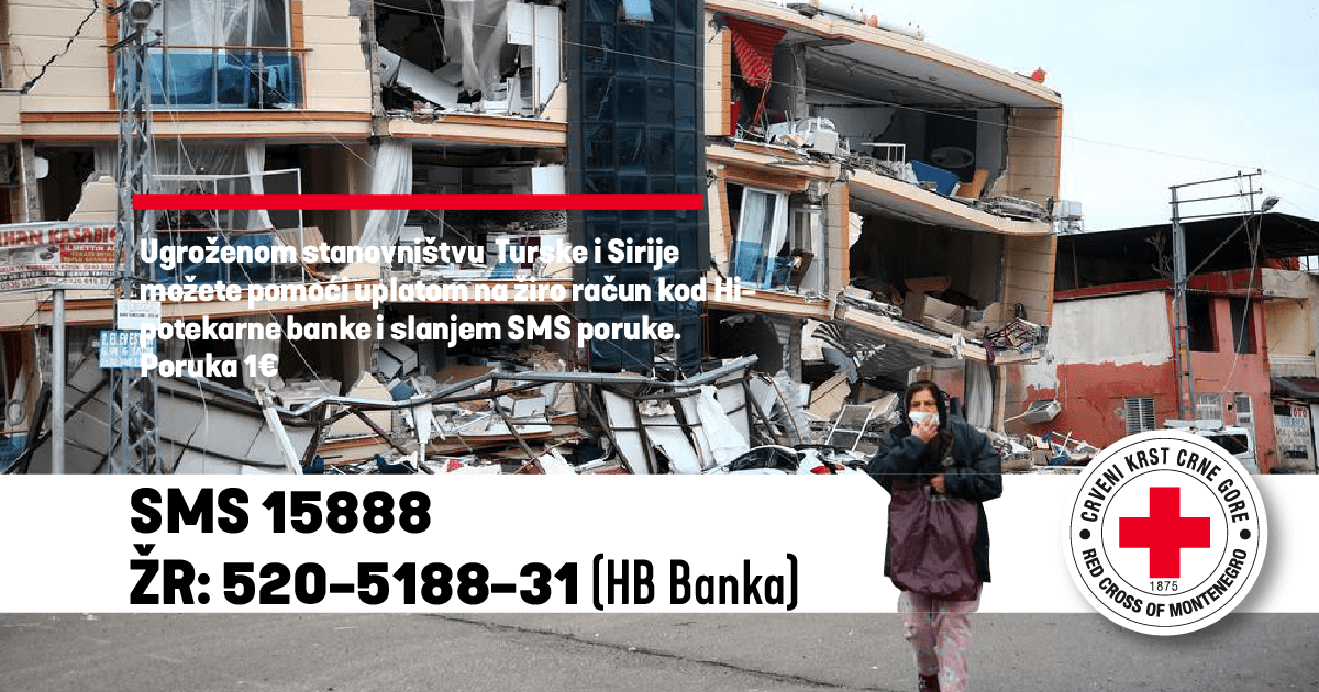 Crveni krst: Poslat drugi dio prikupljenog novca za ugroženo stanovništvo Turske i Sirije