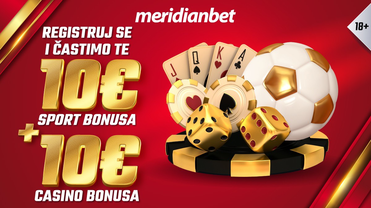 Ti se registruj – mi uplaćujemo: 10€ + 10€ sport i kazino bonus!