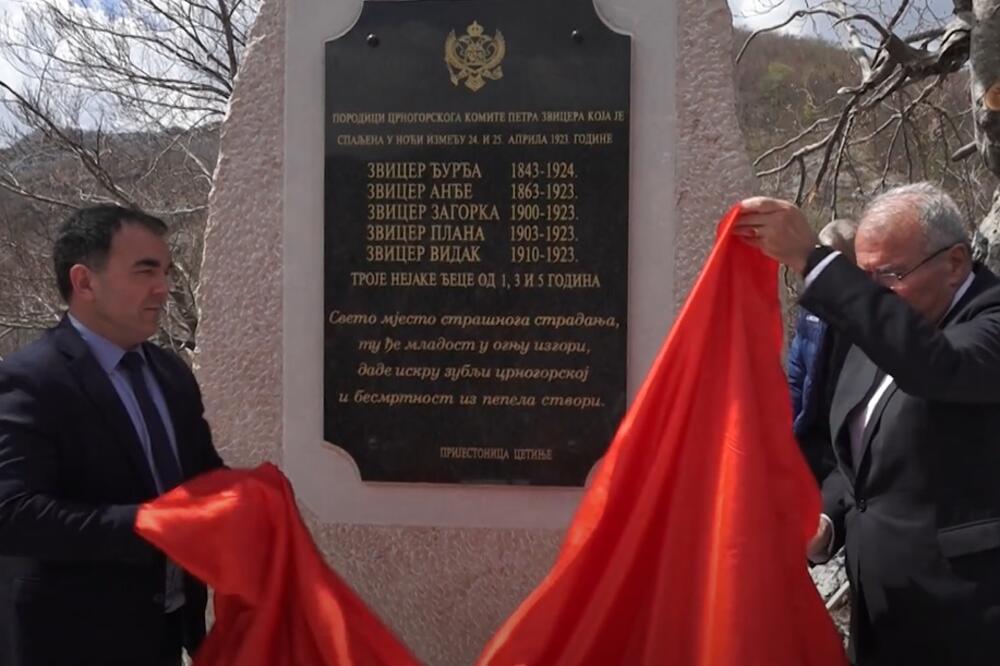 Gradonačelnik Cetinja otkrio spomen-obilježje zločincu Petru Zviceru!