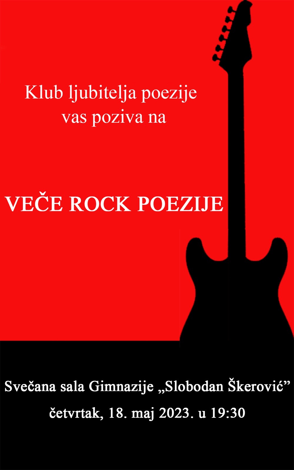 Veče rok poezije u Gimnaziji „Slobodan Škerović“