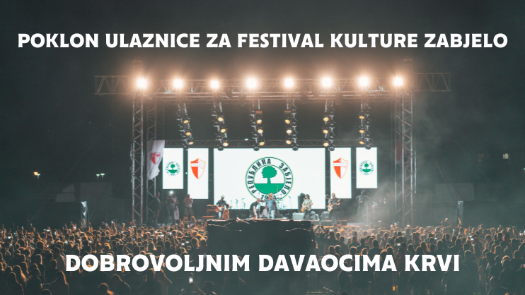 Dobrovoljnim davaocima krvi ulaznice za Festival kulture Zabjelo
