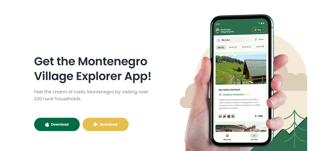 Predstavljena nova web stranica i mobilna aplikacija – Montenegro Village Explorer