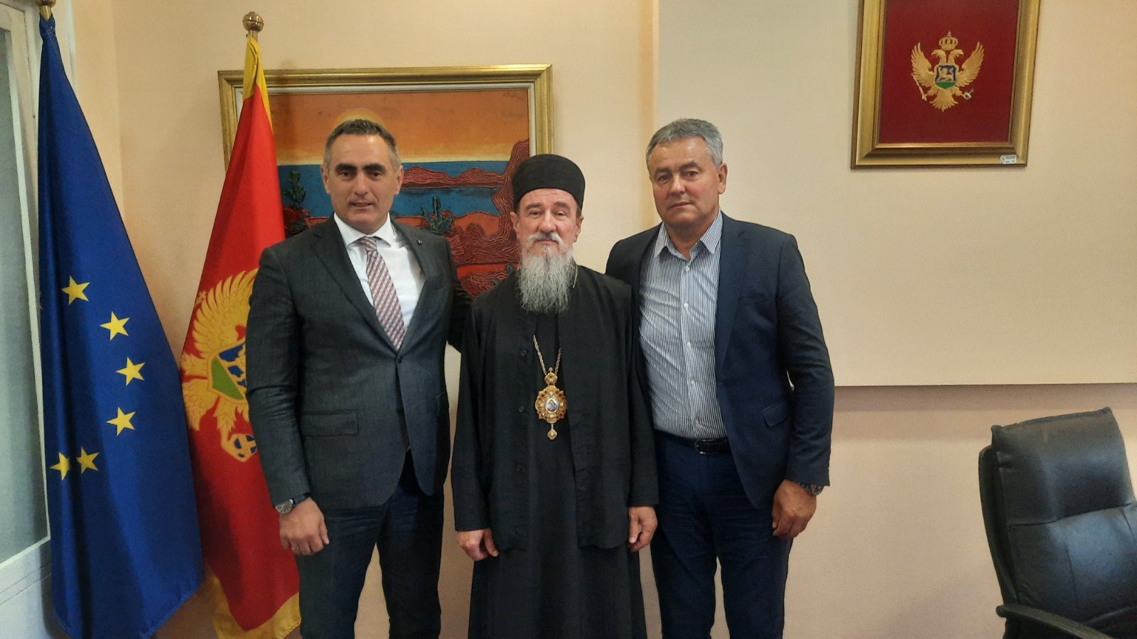 Damjanović, Lekić i episkop Atanasije razgovarali o izgradnji Trga Patrijarha Varnave u Pljevljima