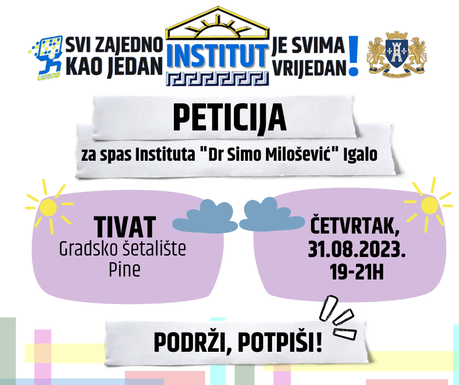 U Tivtu potpisivanje peticije za spas Instituta “Dr Simo Milošević”