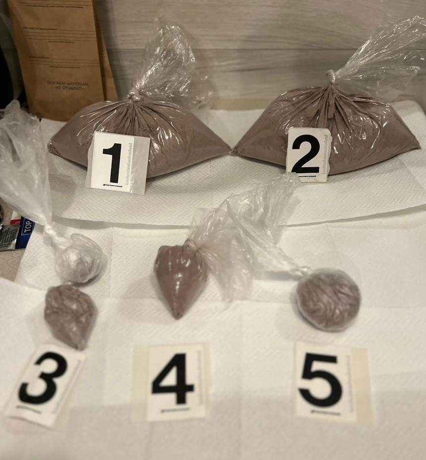 Akcija „Štek“: Zaplijenjeno preko kilogram heroina; uhapšen osumnjičeni