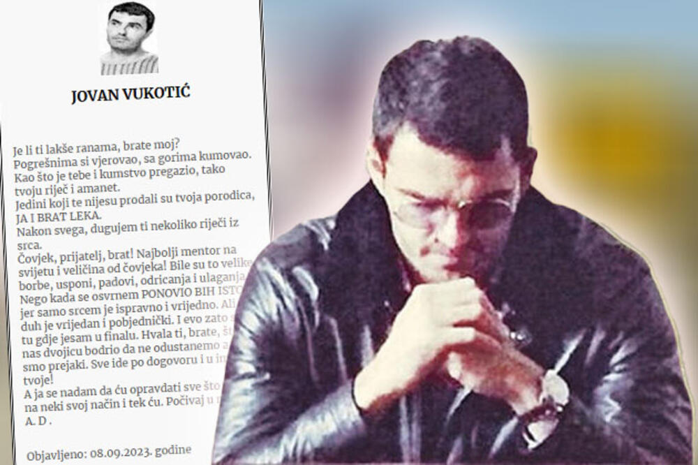 Osvanula misteriozna čitulja za Vukotića na godišnjicu ubistva: “Sve ide po dogovoru i u ime tvoje”!