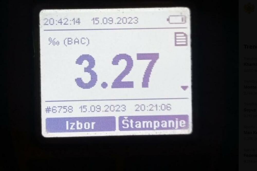 Uhapšen vozač sa 3,27 promila alkohola