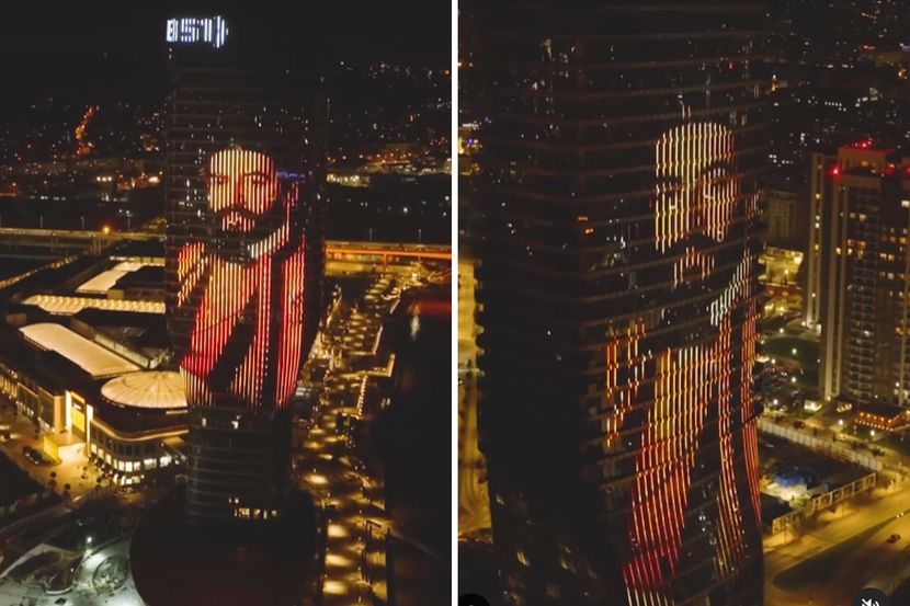 Hvala ti Beograde: Na kuli Beograda na vodi prikazan video u Njegoševu čast! (VIDEO)