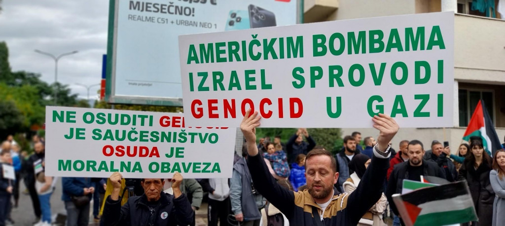 Protest podrške Palestini u Podgorici: „Američkim bombama Izrael sprovodi genocid u Gazi“