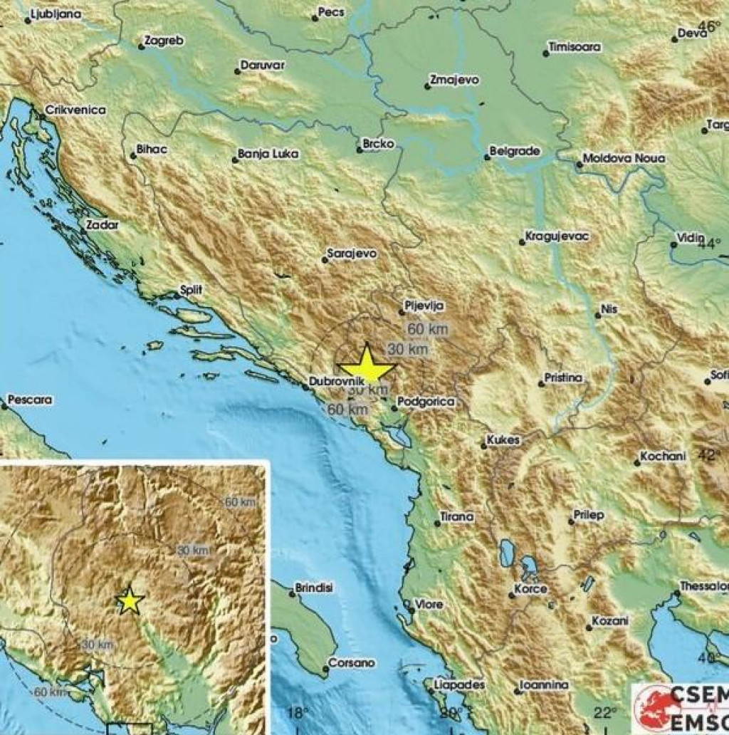 Zemljotres ponovo kod Nikšića