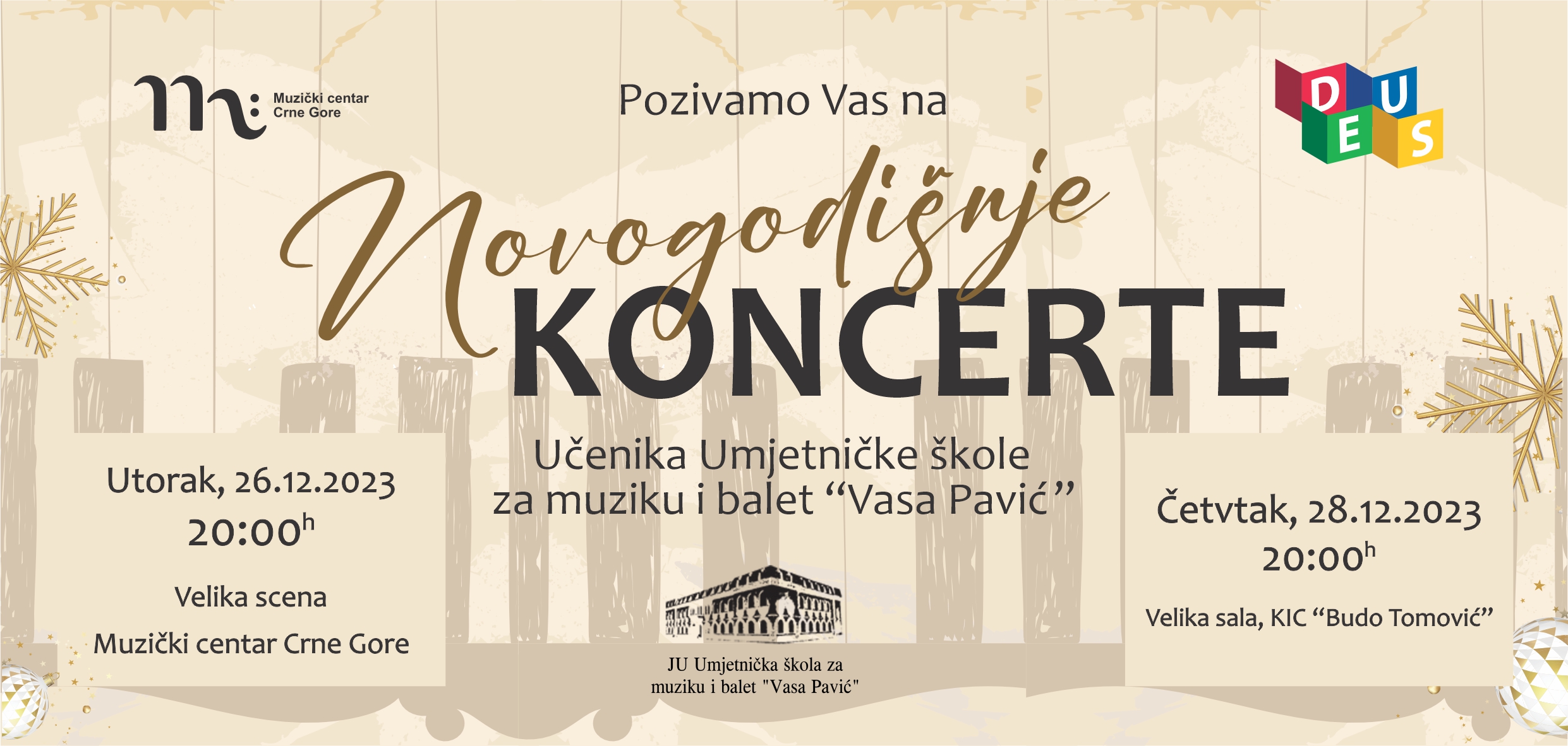 Za kraj prvog polugodišta: Dva koncerta škole „Vasa Pavić“