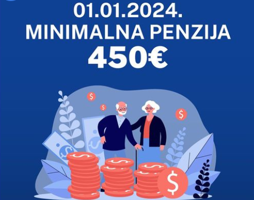 Ministarstvo pripremilo izmjene zakona, od 1. januara minimalna penzija 450 evra